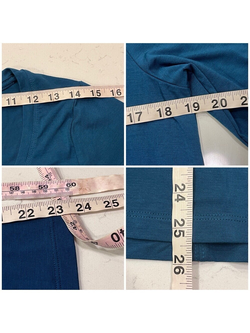 Athleta Cloudlight Restore Tee Small Asymmetrical Long Sleeve Top Blue Stretch - Picture 6 of 9